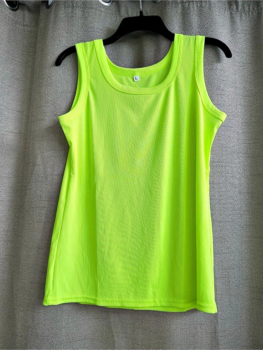 Ribbed Tank Top in Neon Green
